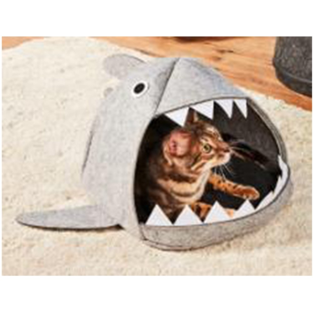 Katzenhöhle Hai mit Kissen 64 x 35 x 50 cm gr…