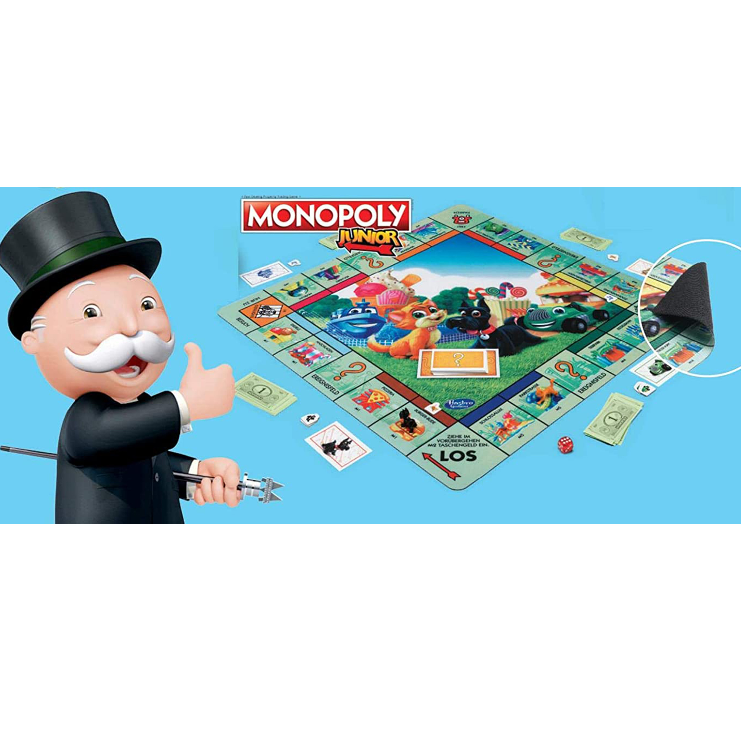 Monopoly Spielmatte XL Junior 61x61cm Deutsche Version Kinderspiel Brettspiel