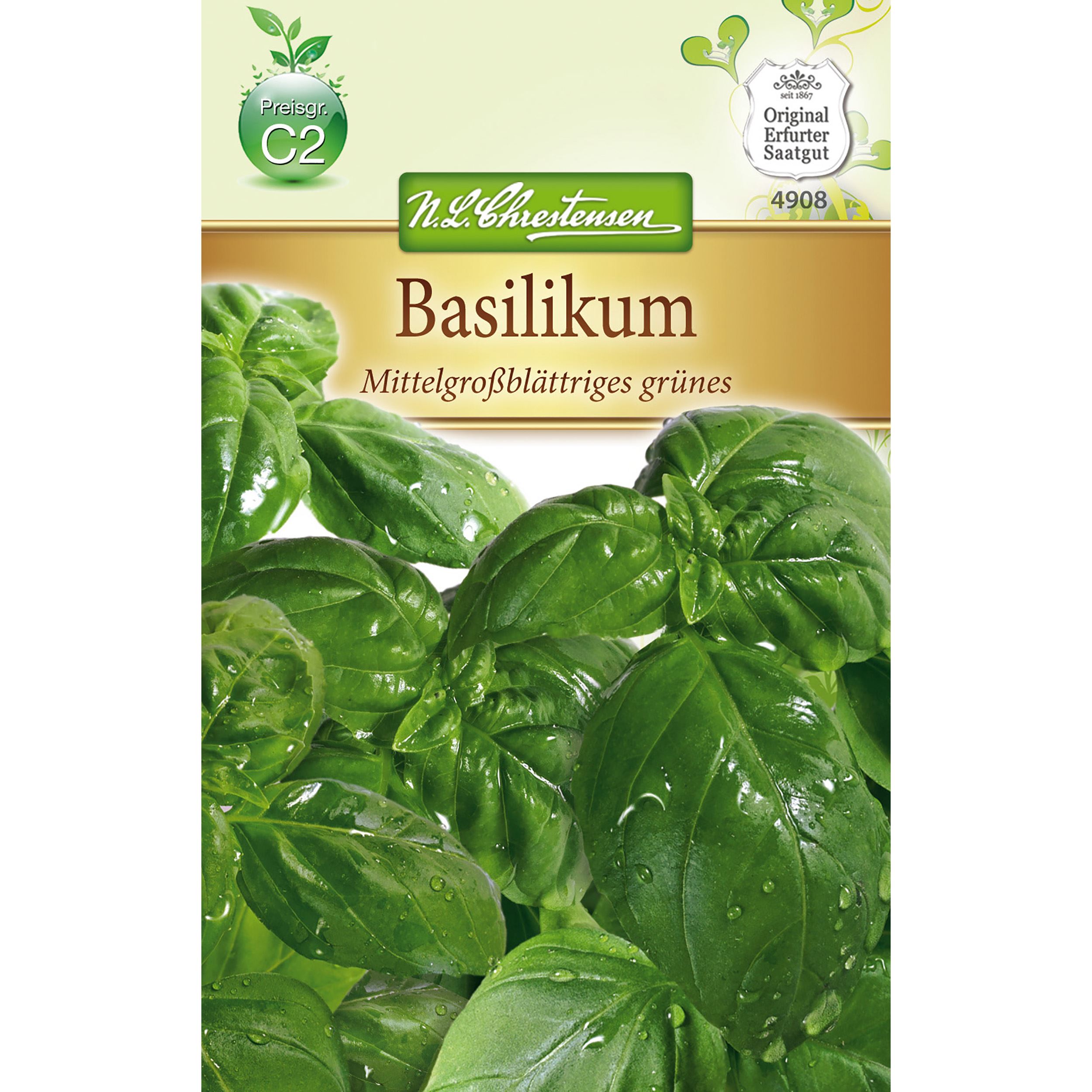 Basilikum Mittelgroßblättriges Grünes für ca. 200 Pflanzen