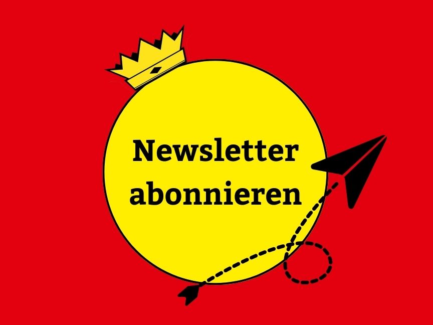 Newsletter Icon in rot, gelb und schwarz