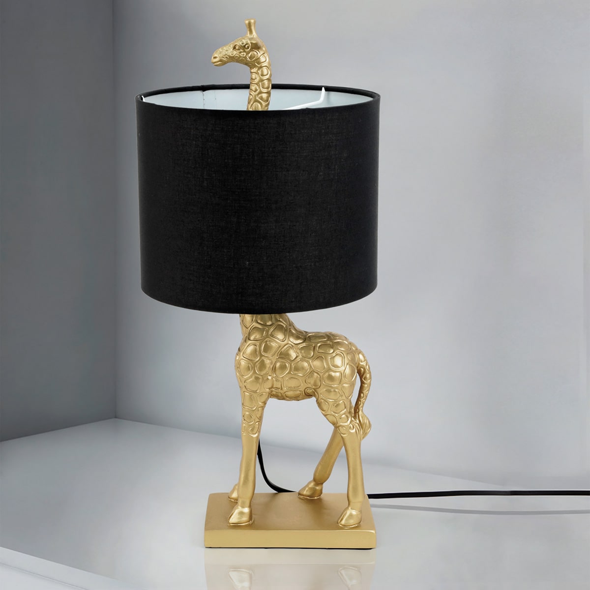 Tischleuchte Giraffe 42 cm schwarz gold